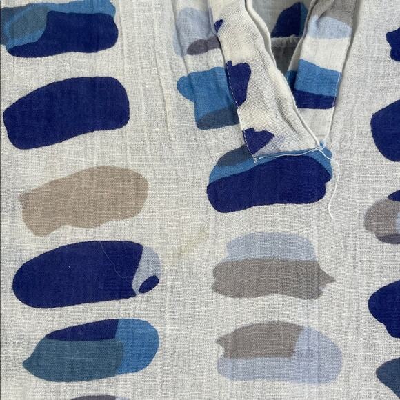 Dolma gauzy cotton blend paint splotch print short sleeve midi maxi dress sz XL - Picture 7 of 10